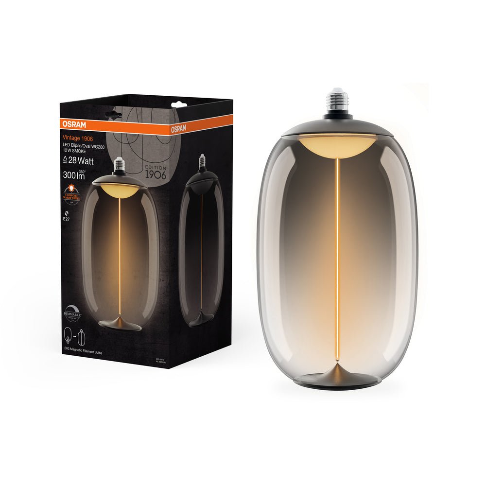 4058075836341 - Kouřová LED žárovka E27 12W VINTAGE ELIPSE/OVAL, teplá bílá - Žárovka - LEDVANCE e - shop