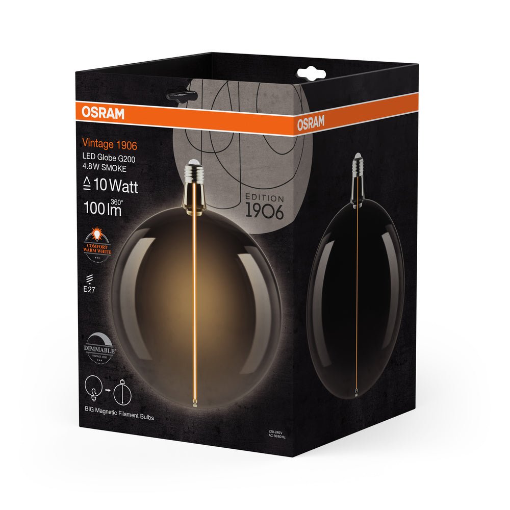 4058075836501 - Kouřová LED žárovka E27 4.8W VINTAGE GLOBE, teplá bílá - Žárovka - LEDVANCE e - shop