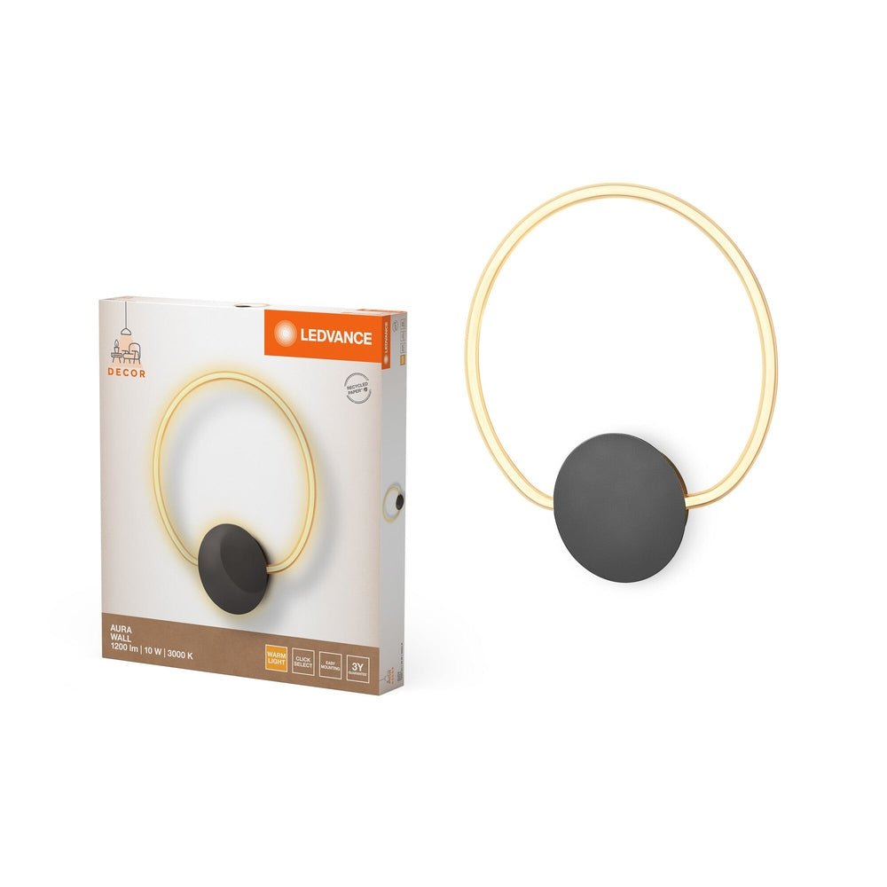 Kruhové nástěnné svítidlo 10W AURA WALL, teplá bílá