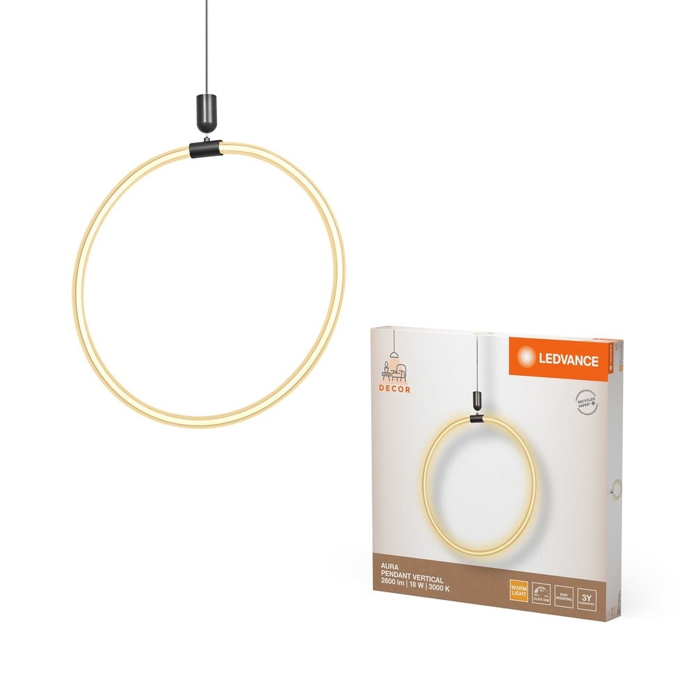 Kruhový lustr 18W AURA PENDANT VERTICAL, teplá bílá