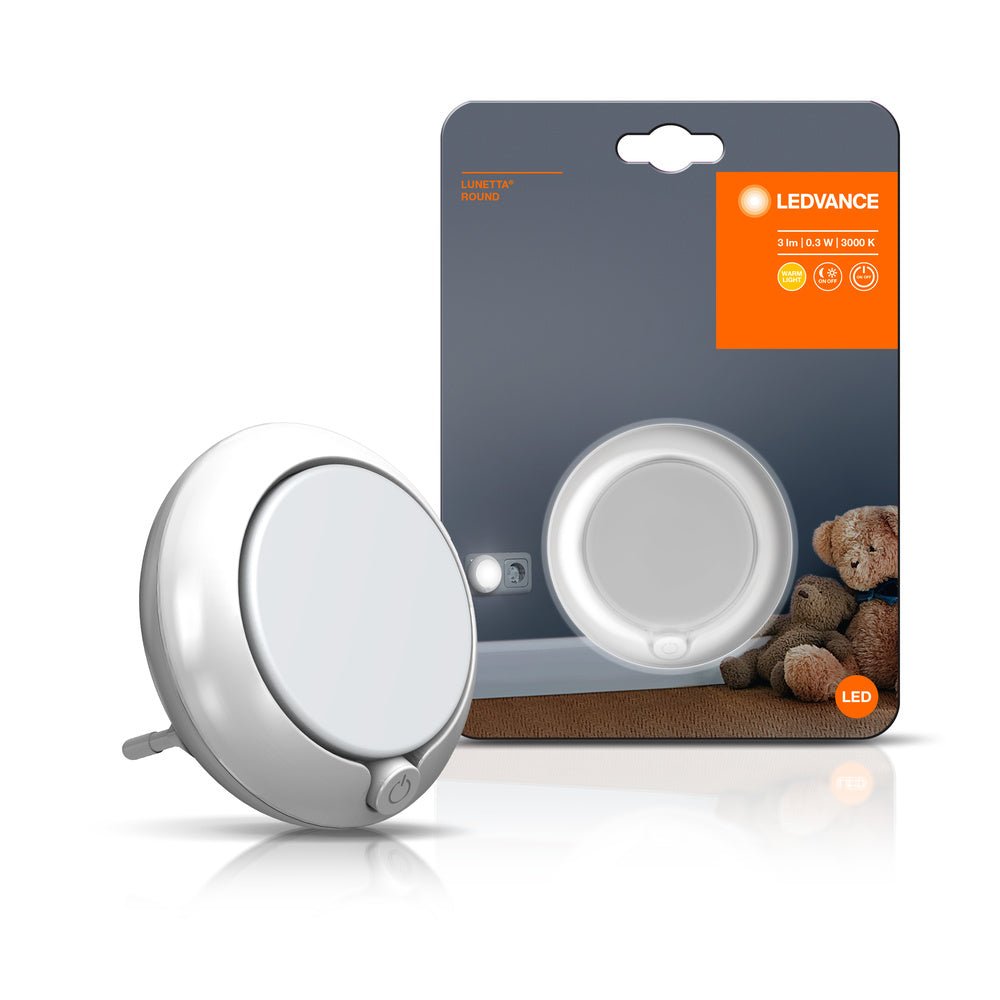 Kulaté dětské noční LED světlo do zásuvky ROUND s vypínačem