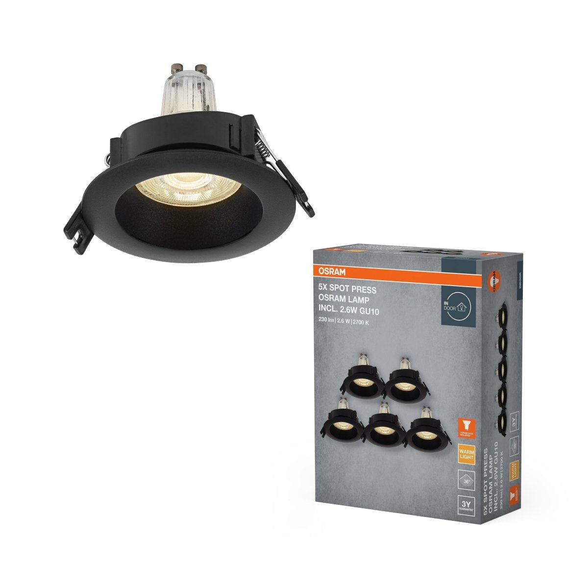 4058075853270 - LED bodové svítidlo, zapuštěné, 2.6W, Černé - Reflektor - Czechia LEDVANCE e - shop