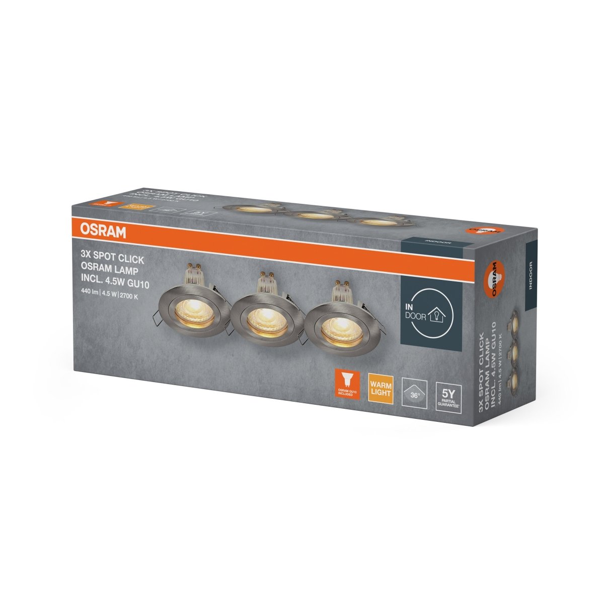 4058075853317 - LED bodové svítidlo, zapuštěné, 4.5W, Saténový nikl - Reflektor - Czechia LEDVANCE e - shop