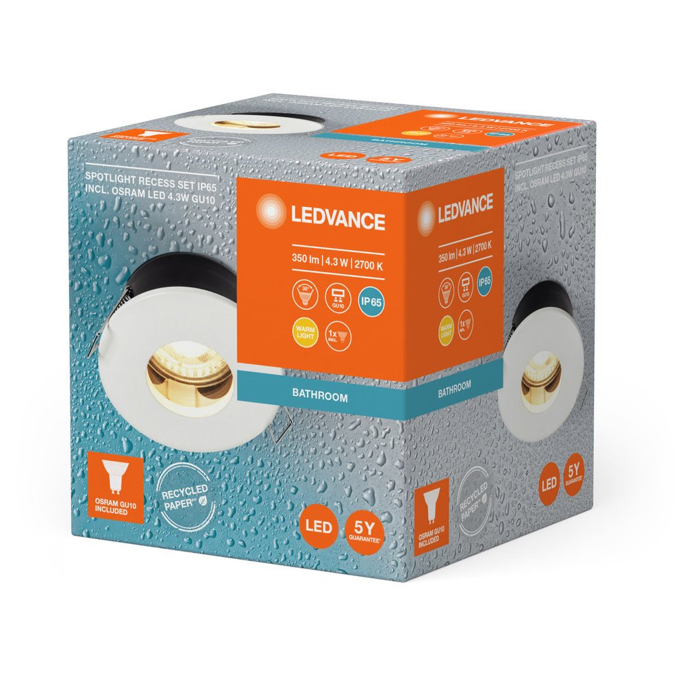 4058075573031 - LED bodovka do koupelny IP65 4,3W SPOTLIGHT teplá bílá - Podhledové svítidlo - LEDVANCE e - shop