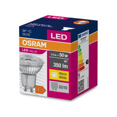 4058075096622 - LED bodovka GU10 4.3 W PAR16 VALUE, teplá bílá - Žárovka - LEDVANCE e - shop