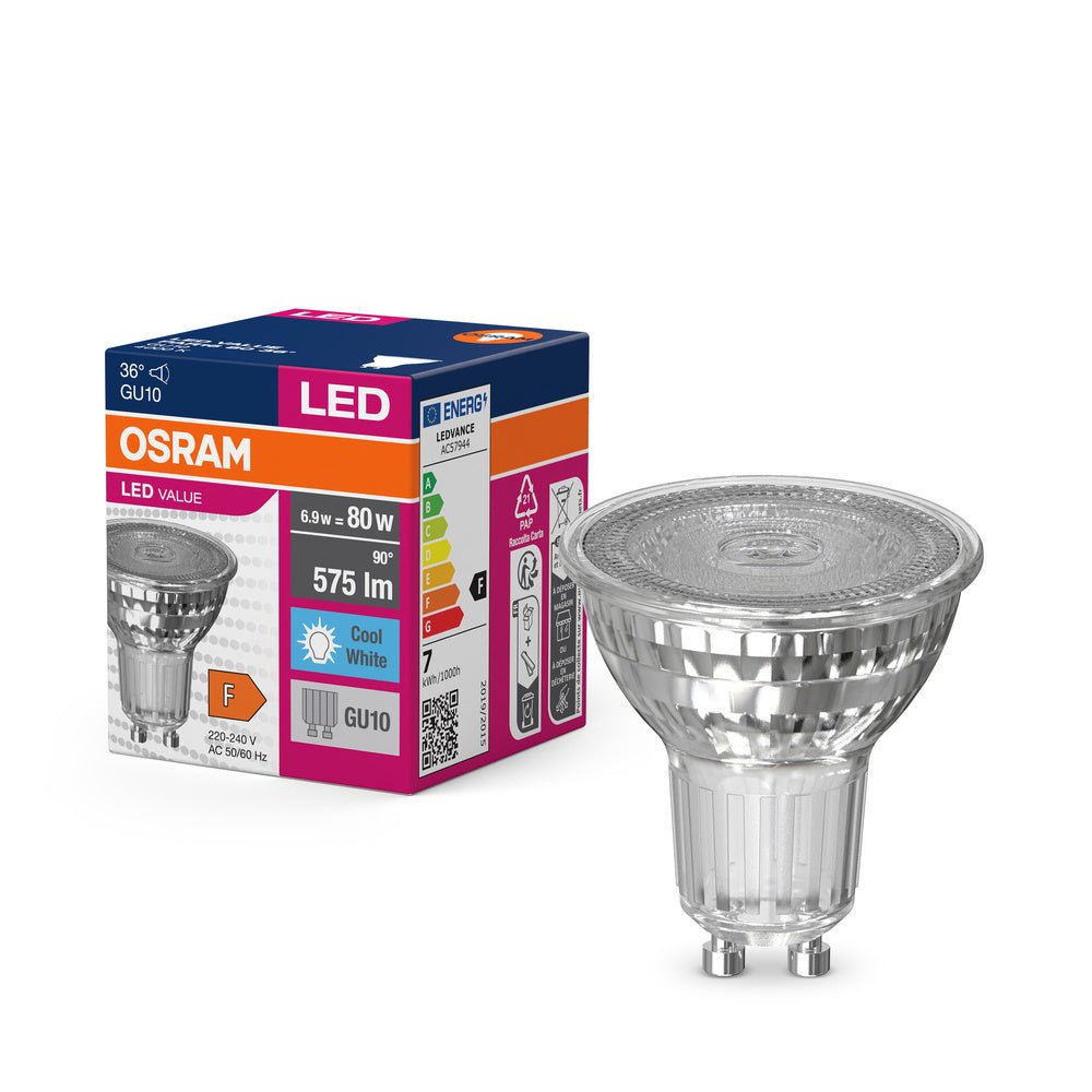 LED bodovka GU10 6.9 W 575 lm PAR16 VALUE, studená bílá
