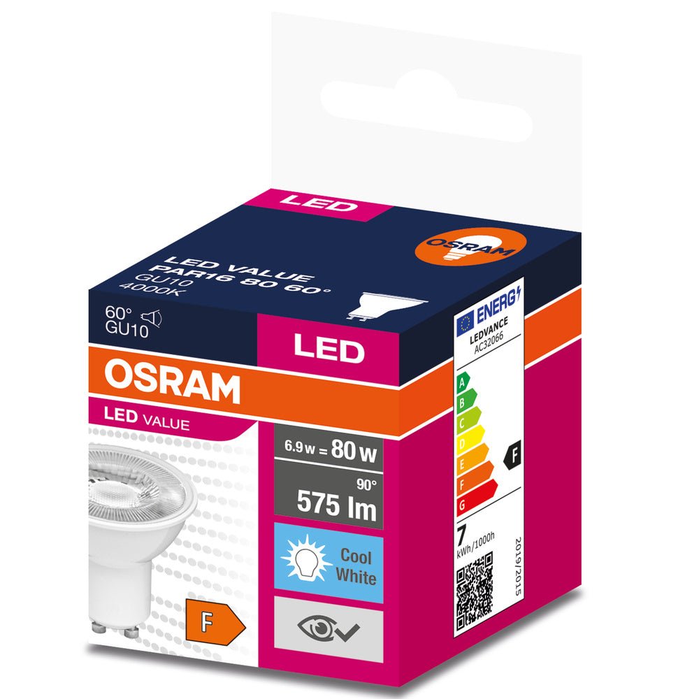 4058075599291 - LED bodovka GU10 6.9 W 60° PAR16, studená bílá - Žárovka - LEDVANCE e - shop
