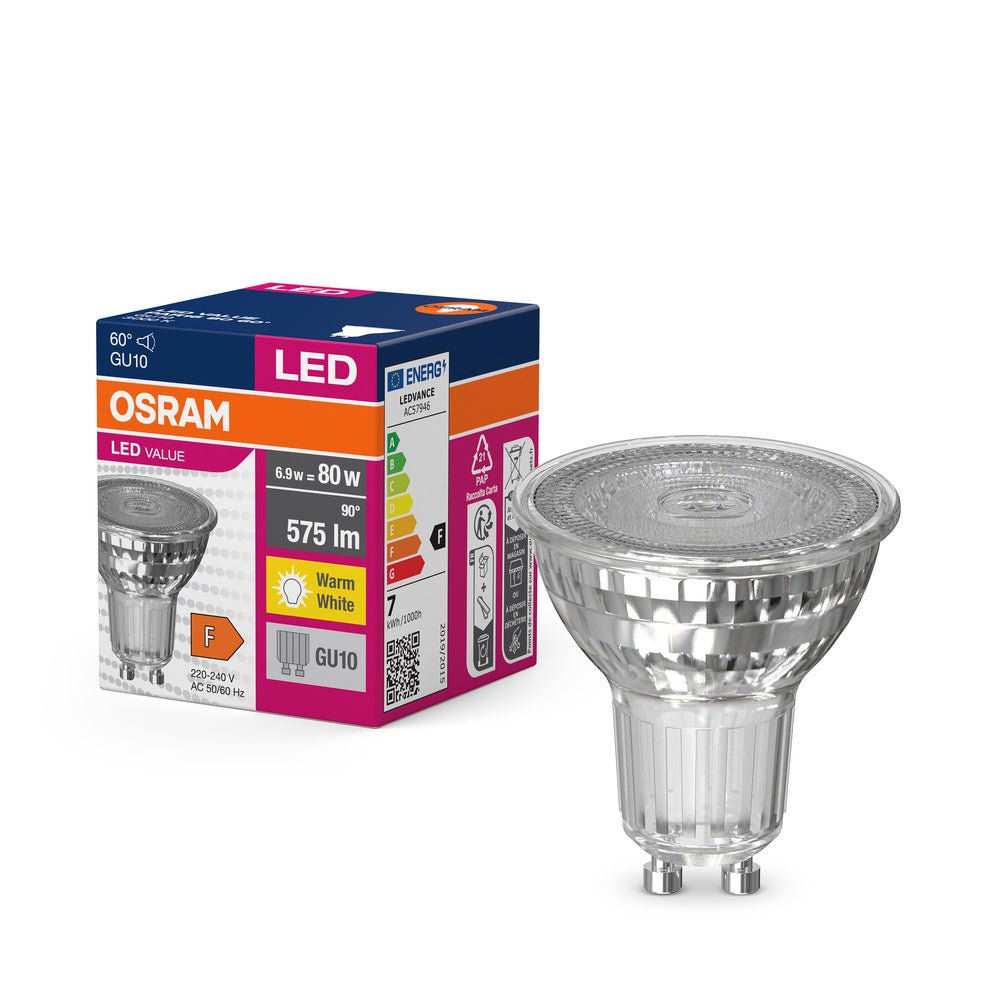 LED bodovka GU10 6.9 W PAR16 VALUE, teplá bílá