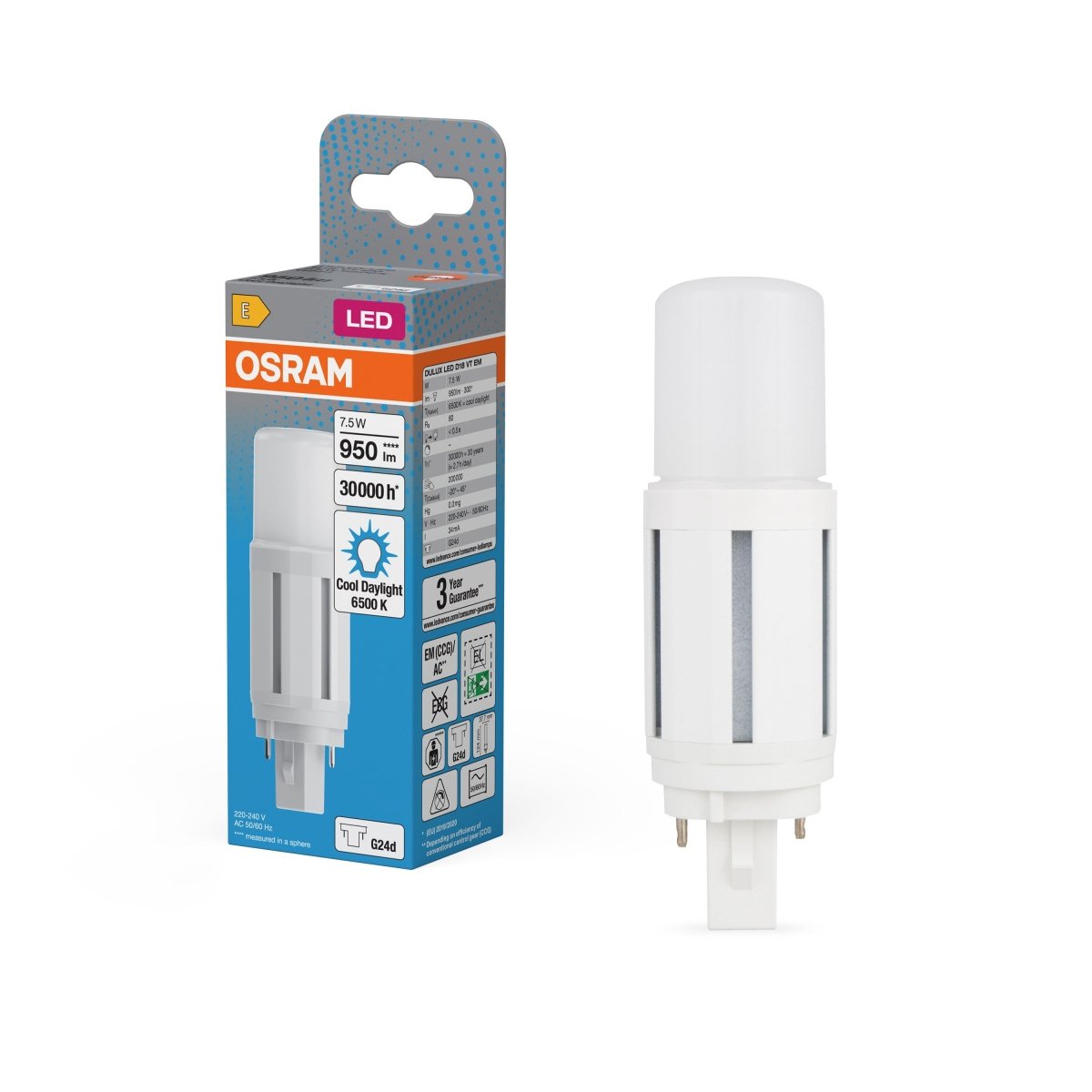 4099854502859 - LED náhrada DULUX LED D18 VT, 7.5W, Studená bílá, G24D - Czechia LEDVANCE e - shop