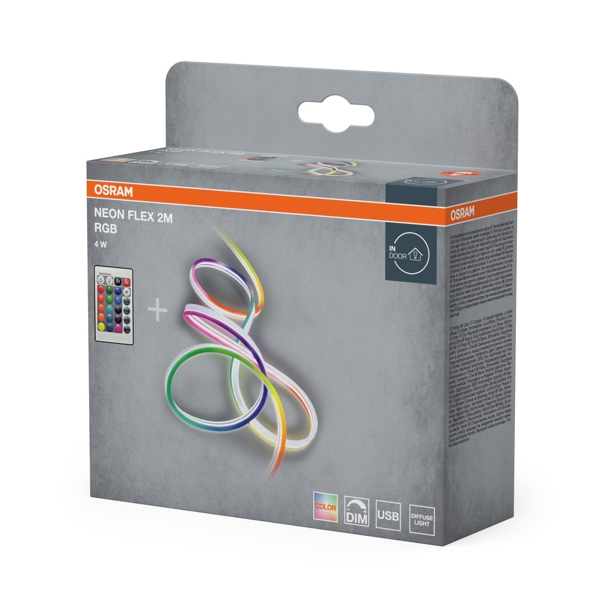 4099854449093 - LED pásek Neon Flex 2m RGB s dálkovým ovládáním, USB - LED pásek - Czechia LEDVANCE e - shop