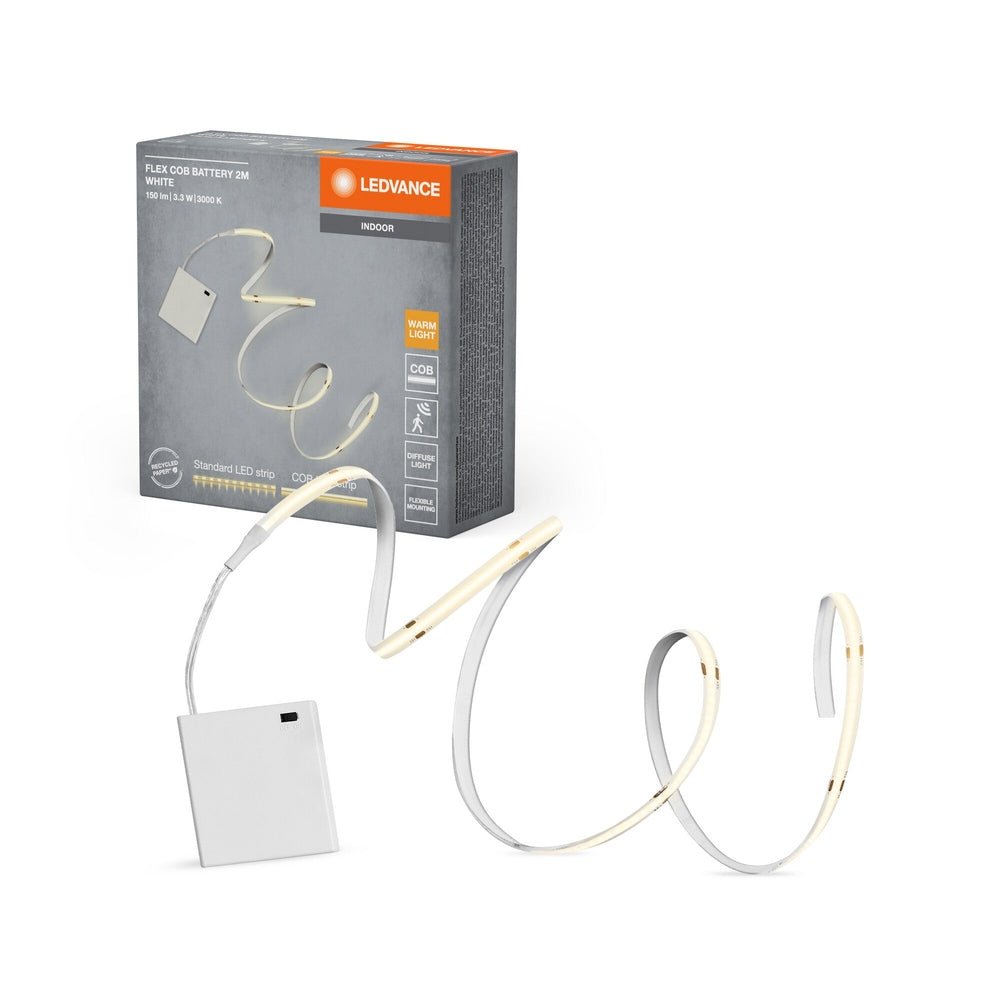 LED pásek s baterií 3.3W FLEX COB BATTERY 2m, teplá bílá