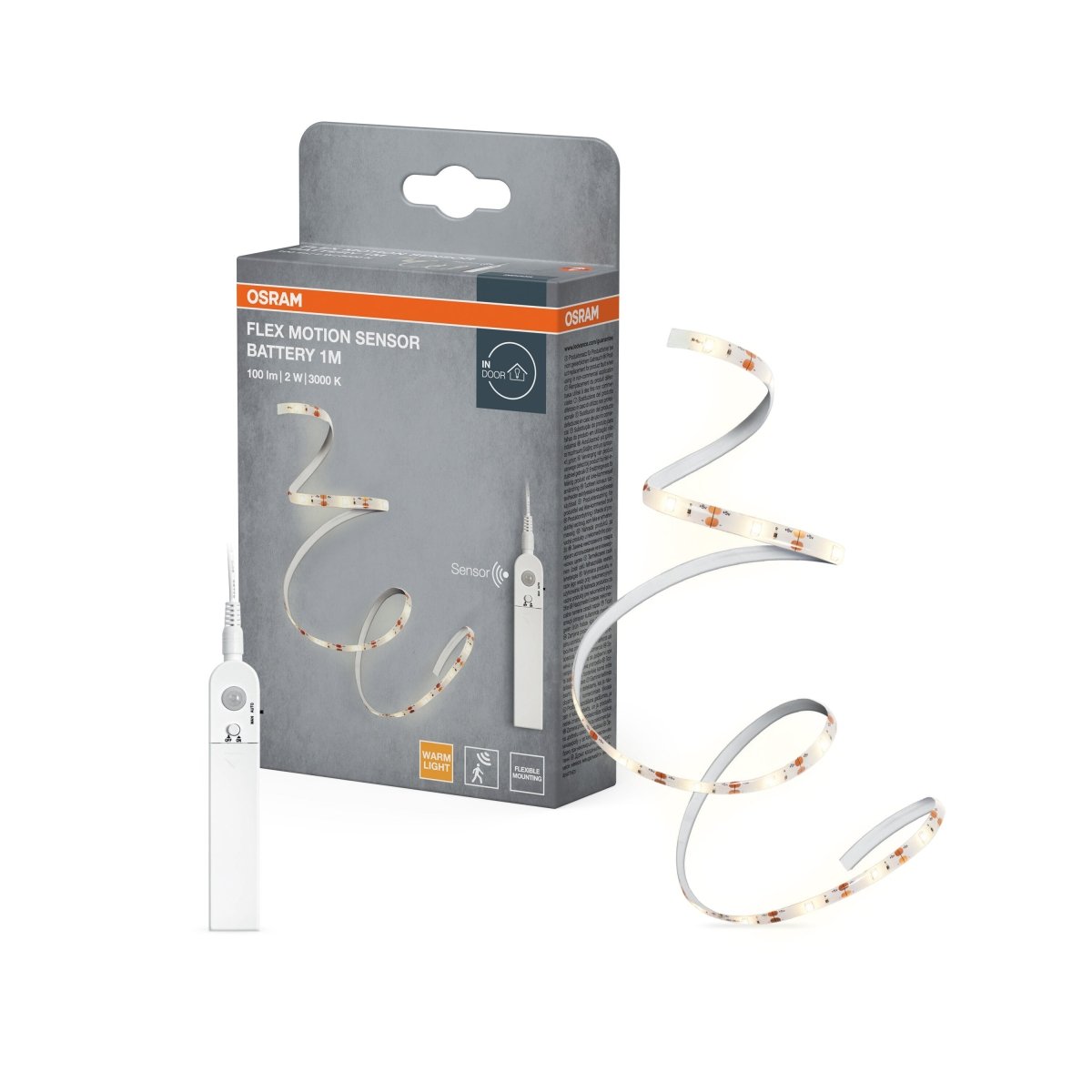 4099854448911 - LED pásek s pohybovým senzorem na baterie 1m, Teplá Bílá - LED pásek - Czechia LEDVANCE e - shop