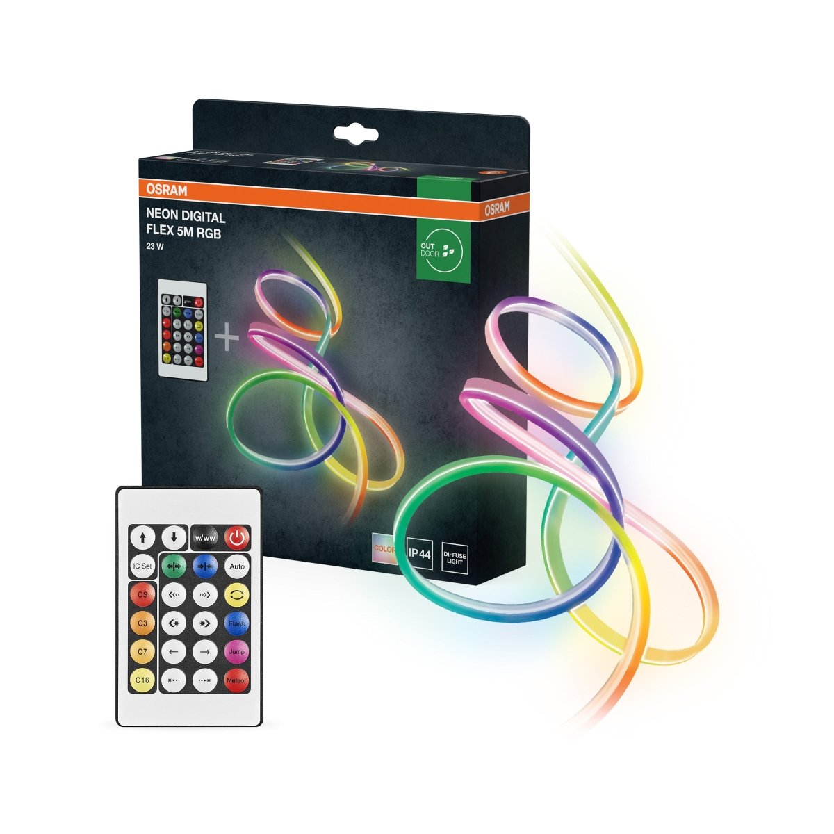 4099854449079 - LED pásek Venkovní Neon Digital Flex 5m RGB IP44 s dálkovým ovládáním - LED pásek - Czechia LEDVANCE e - shop