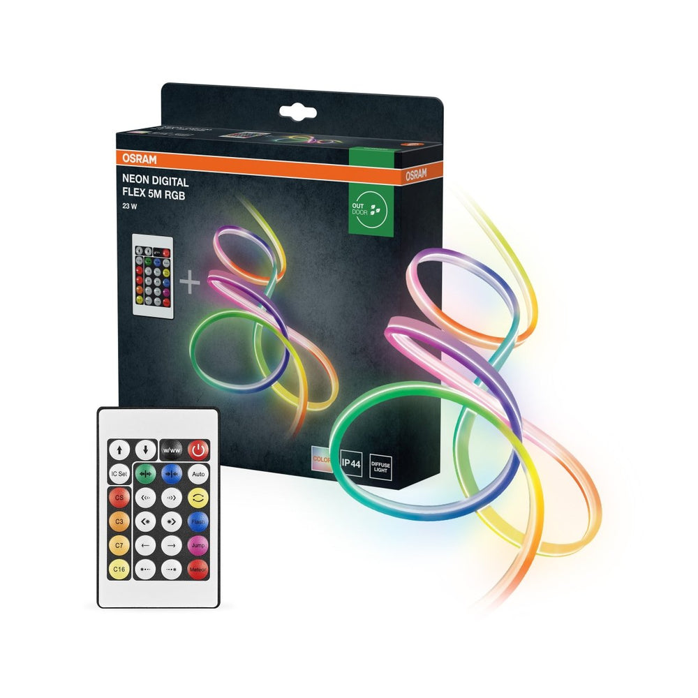 LED pásek Venkovní Neon Digital Flex 5m RGB IP44 s dálkovým ovládáním
