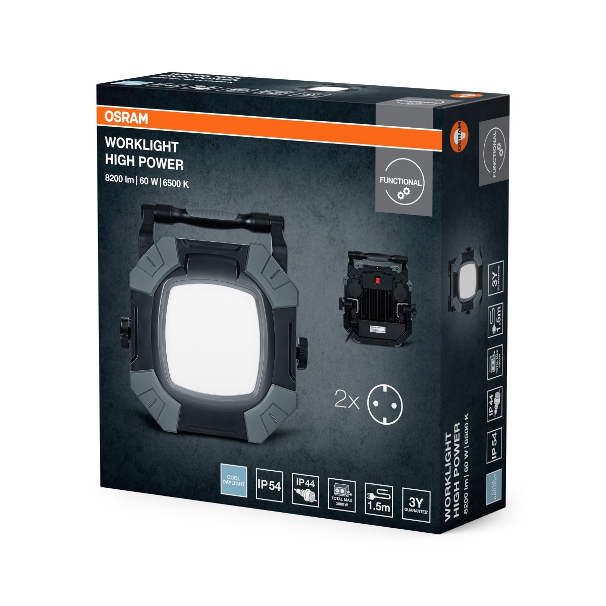 4099854429972 - LED Pracovní svítidlo Value High Power 2x Zásuvka 60W, Studené denní světlo - Pracovní svítidlo - Czechia LEDVANCE e - shop