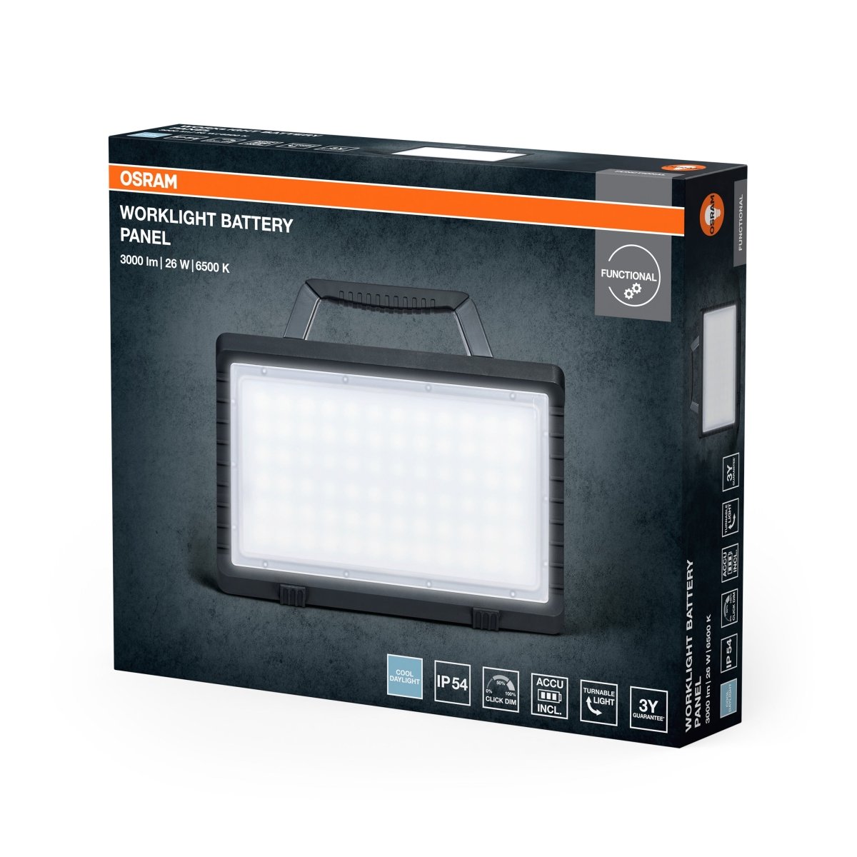 4099854430497 - LED Pracovní svítidlo VALUE na baterie PANEL 26W, Studené denní světlo - Pracovní svítidlo - Czechia LEDVANCE e - shop