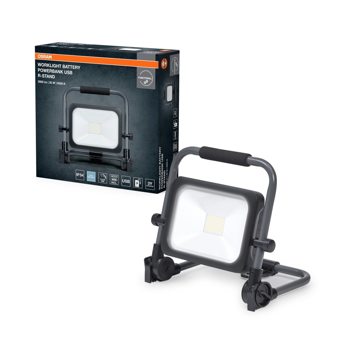 4099854430534 - LED Pracovní svítidlo VALUE na baterie R - STAND 30W, Studené denní světlo - Pracovní svítidlo - Czechia LEDVANCE e - shop