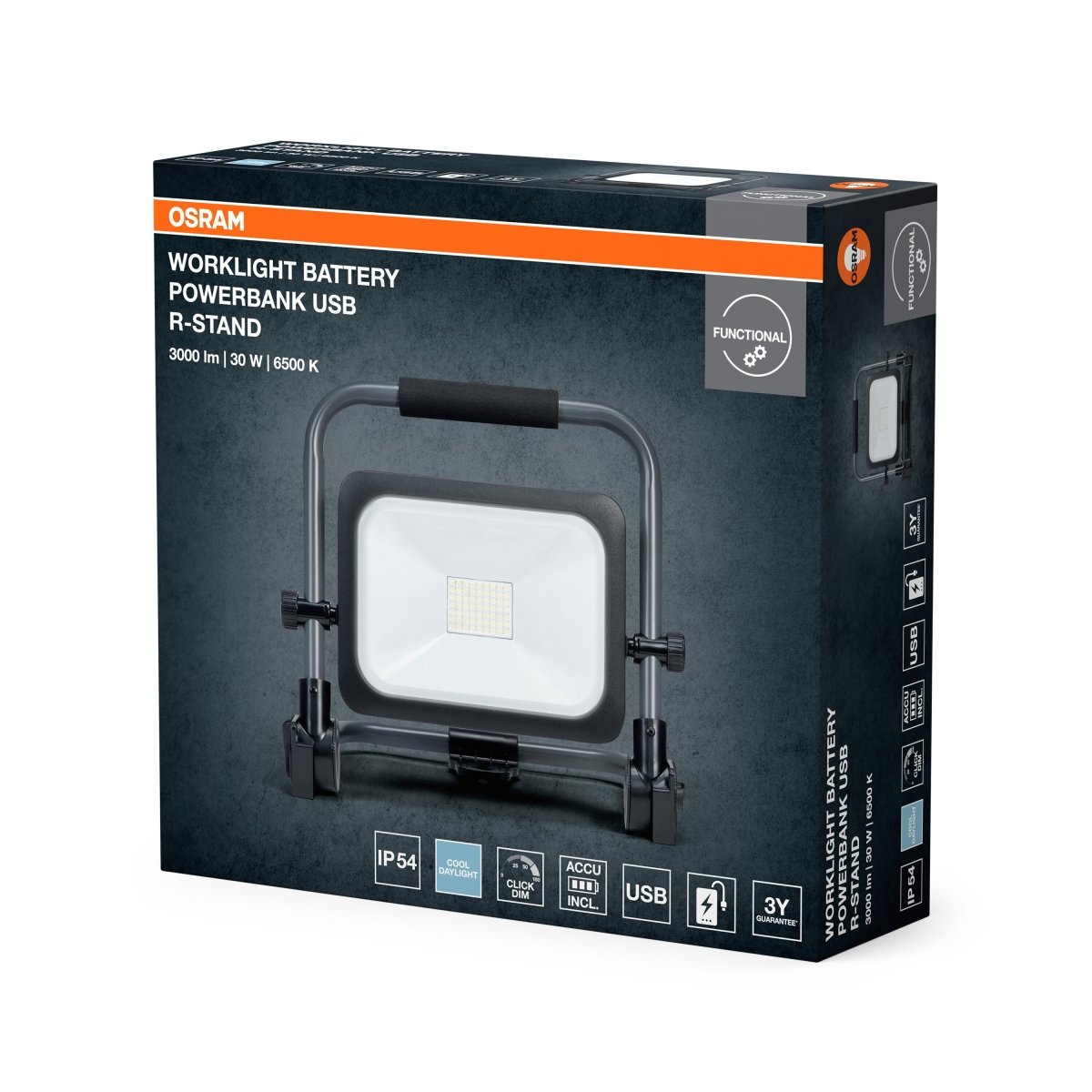 4099854430534 - LED Pracovní svítidlo VALUE na baterie R - STAND 30W, Studené denní světlo - Pracovní svítidlo - Czechia LEDVANCE e - shop