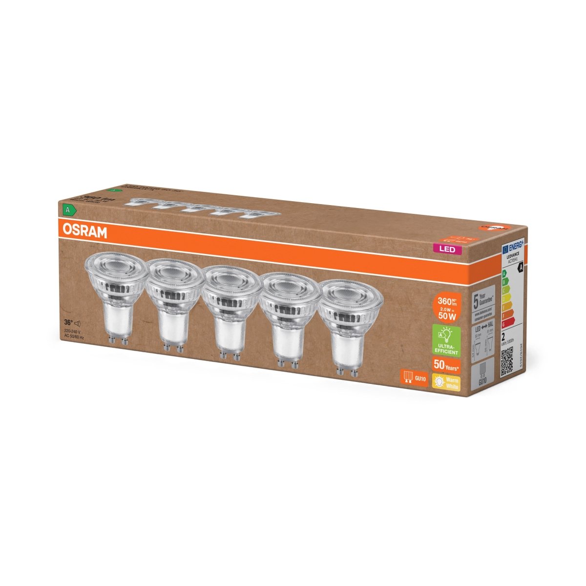 4099854298479 - LED reflektor PAR16 50, 36°, Třída A, 2W, Teplá bílá, GU10 - Czechia LEDVANCE e - shop