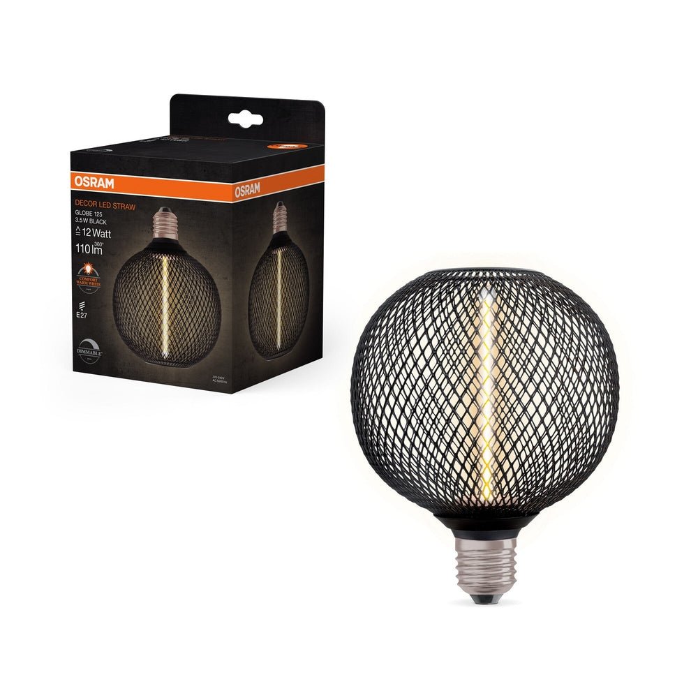 LED stropní světlo E27 BLACK GLOBE, laditelná teplá bílá