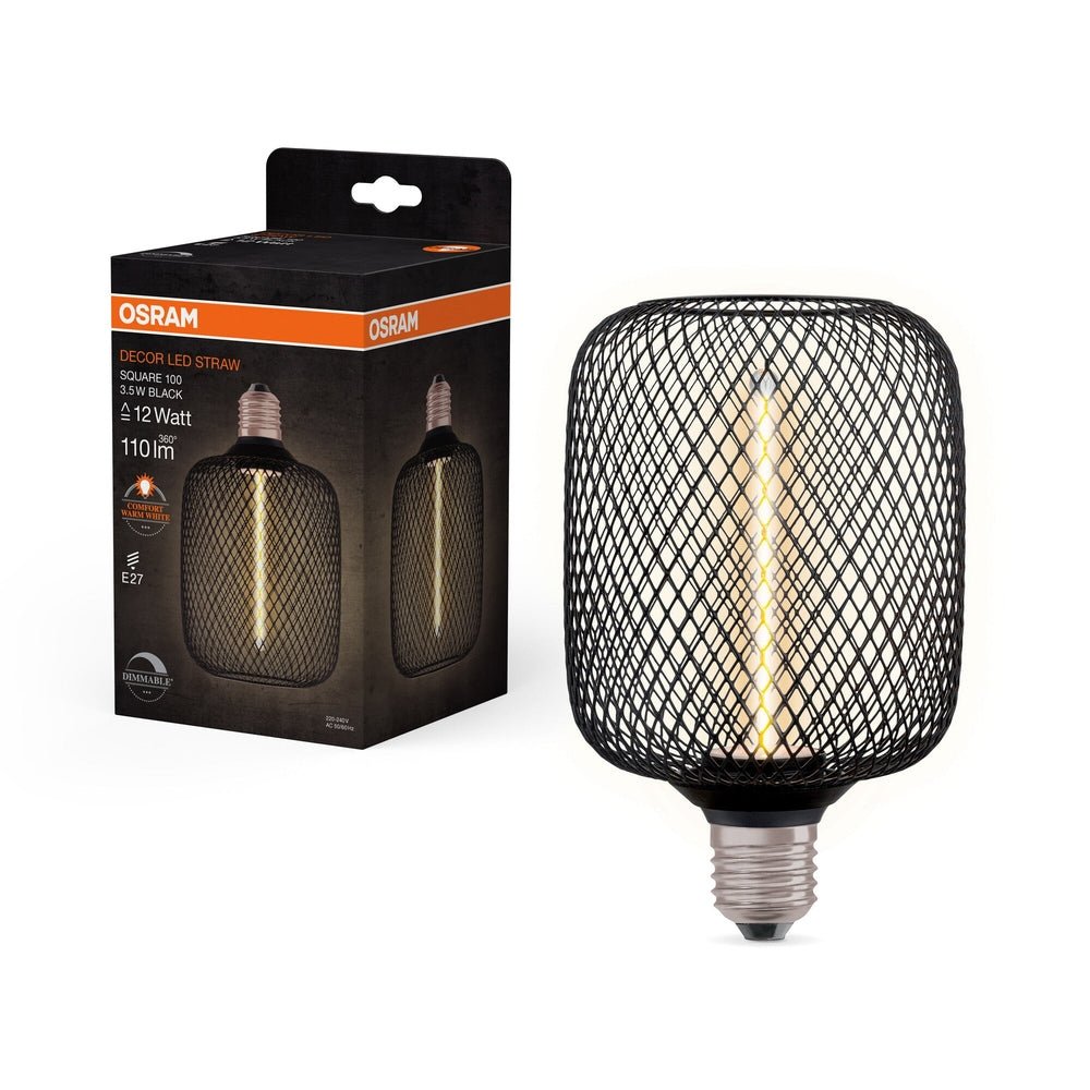 LED stropní světlo E27 SQUARE BLACK, laditelná teplá bílá