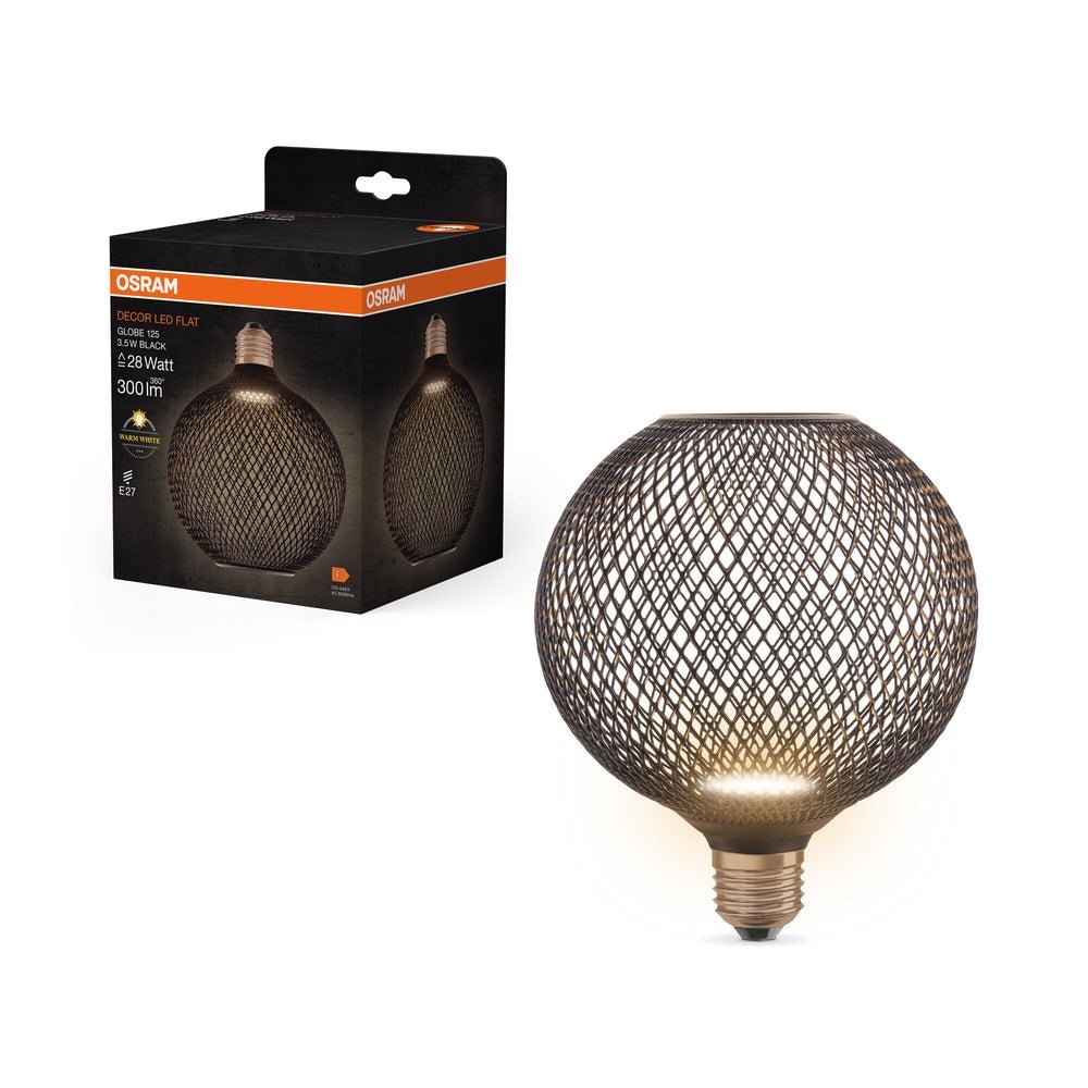 LED stropní svítidlo 3.5W E27 GLOBE BLACK, teplá bílá
