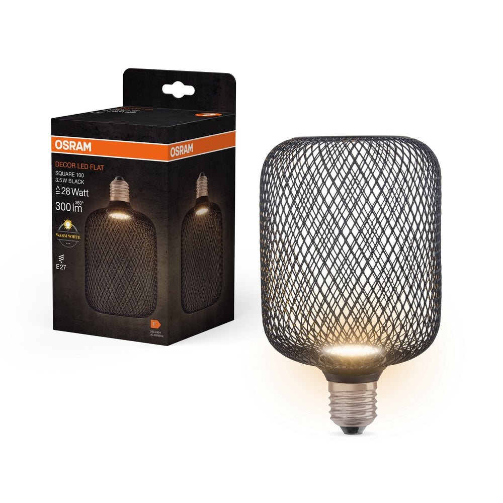 LED stropní svítidlo 3.5W E27 SQUARE BLACK, teplá bílá