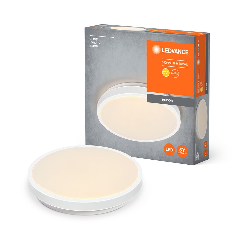 LED stropní svítidlo bílé 16 W LONDON 280 mm, telá bílá