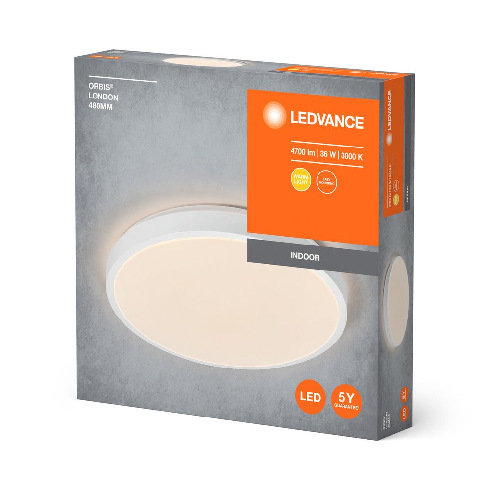 4058075829220 - LED stropní svítidlo bílé 36 W LONDON 480 mm, telá bílá - Stropní svítidlo - LEDVANCE e - shop