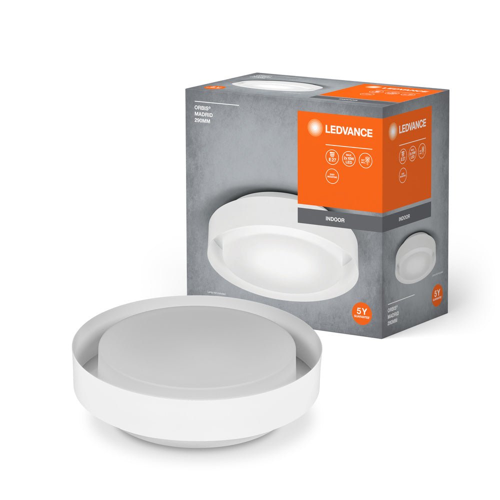 LED stropní svítidlo bílé E27 ORBIS MADRID 290 mm