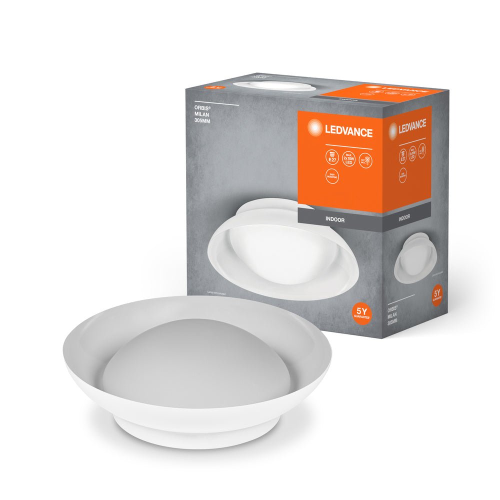 LED stropní svítidlo bílé E27 ORBIS MILAN 305mm