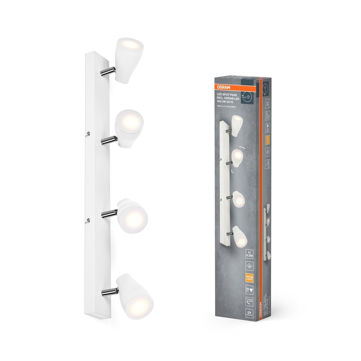 4099854473821 - LED stropní svítidlo bílé SPOT PEAR 17.2 W, teplá bílá OSRAM - Stropní svítidlo - LEDVANCE e - shop