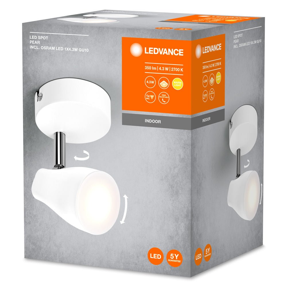 4058075826410 - LED stropní svítidlo bílé SPOT PEAR 4.3 W, teplá bílá - Stropní svítidlo - LEDVANCE e - shop