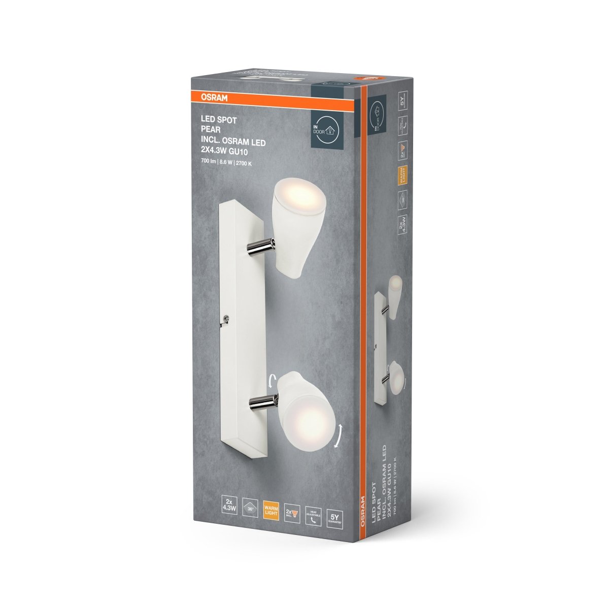 4099854473784 - LED stropní svítidlo bílé SPOT PEAR 8.6 W, teplá bílá OSRAM - Stropní svítidlo - LEDVANCE e - shop