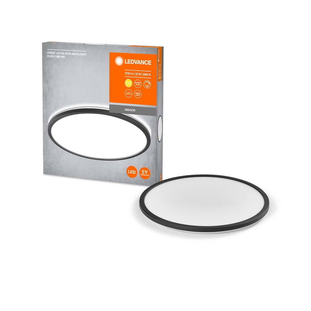 LED stropní svítidlo černé 22 W ORBIS SLIM, teplá bílá