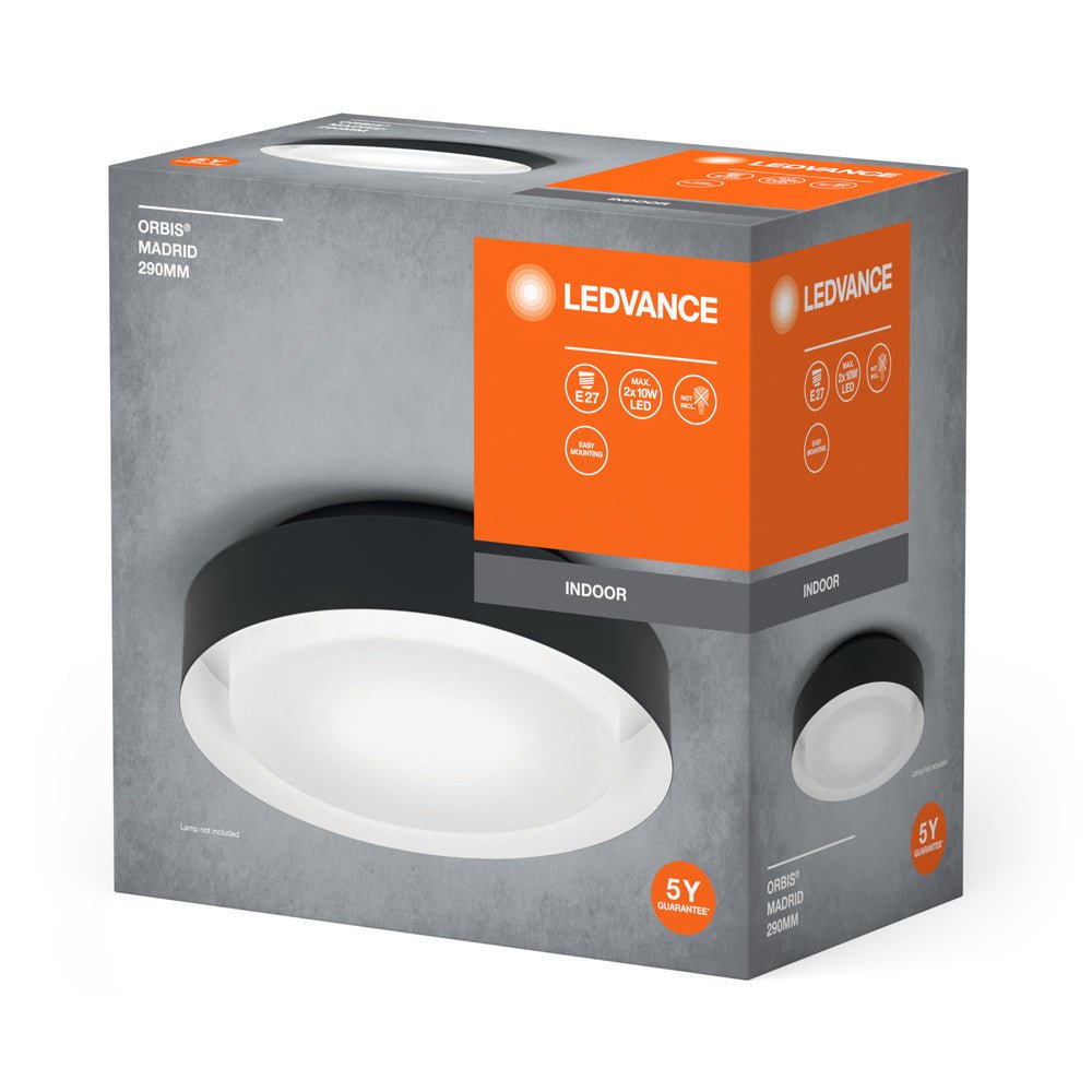 4058075828865 - LED stropní svítidlo černé E27 ORBIS MADRID 290 mm - Stropní svítidlo - LEDVANCE e - shop