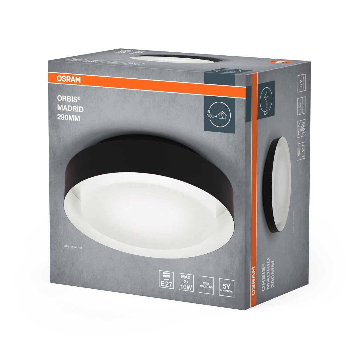 4099854448478 - LED stropní svítidlo černé E27 ORBIS MADRID 290 mm OSRAM - Stropní svítidlo - LEDVANCE e - shop