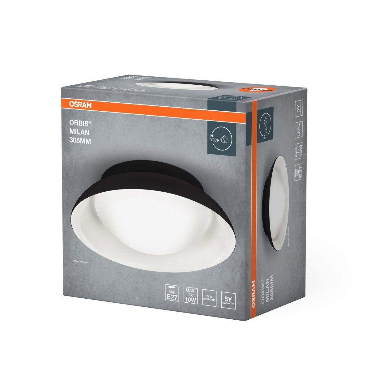 4099854449284 - LED stropní svítidlo černé E27 ORBIS MILAN 305mm OSRAM - Stropní svítidlo - LEDVANCE e - shop