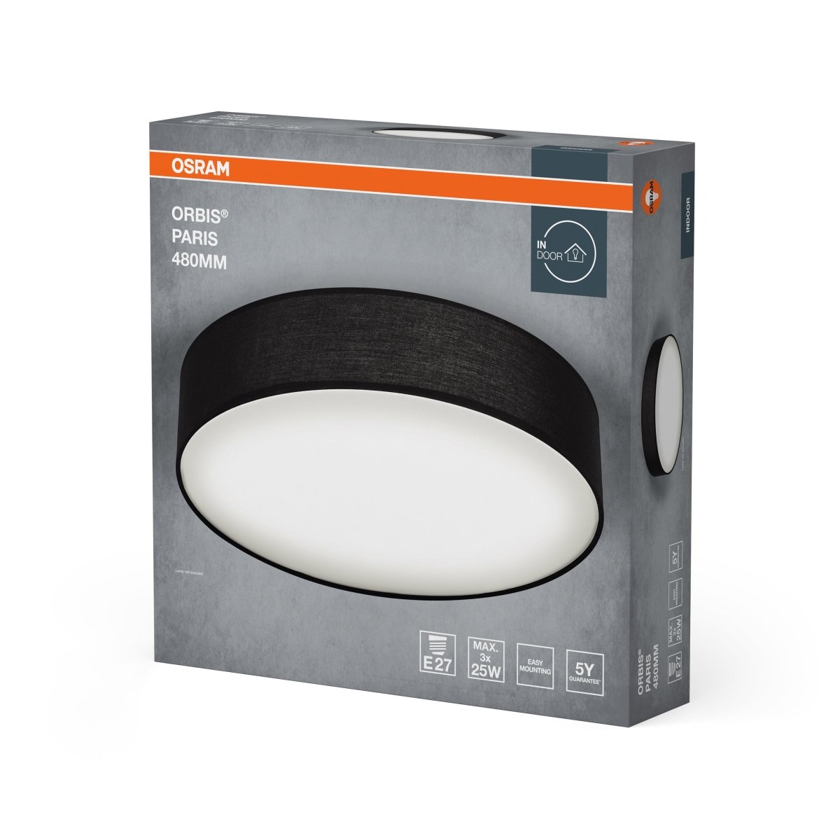 4099854449543 - LED stropní svítidlo černé E27 ORBIS PARIS 480 mm OSRAM - Stropní svítidlo - LEDVANCE e - shop