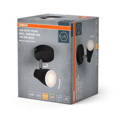 4099854473920 - LED stropní svítidlo černé SPOT PEAR 4.3 W, teplá bílá OSRAM - Stropní svítidlo - LEDVANCE e - shop