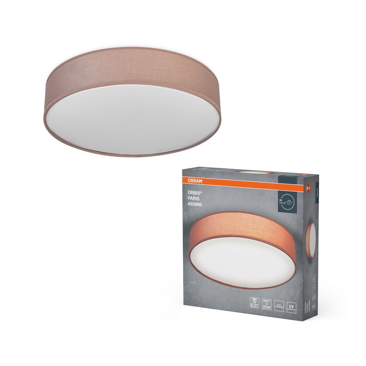 4099854449567 - LED stropní svítidlo hnědé E27 ORBIS PARIS 480 mm OSRAM - Stropní svítidlo - LEDVANCE e - shop