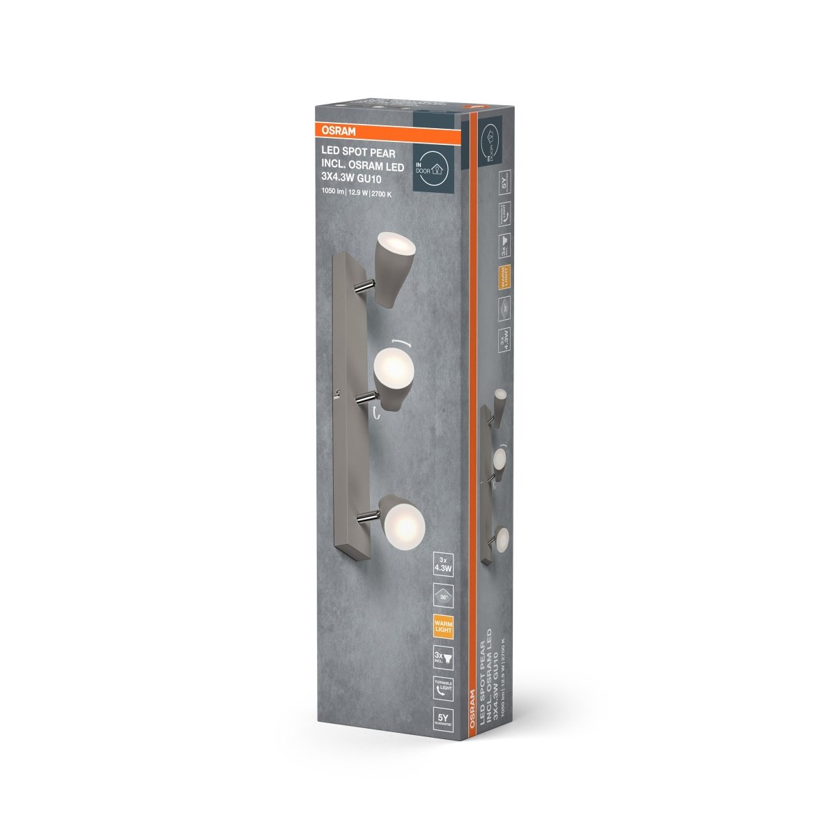 4099854473883 - LED stropní svítidlo šedé SPOT PEAR 12.9 W, teplá bílá OSRAM - Stropní svítidlo - LEDVANCE e - shop