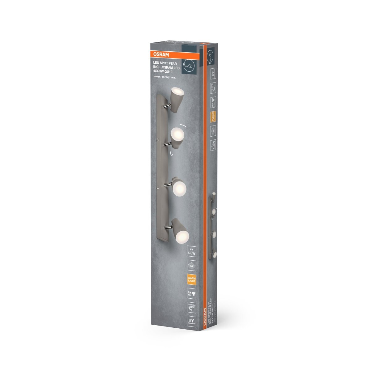 4099854473906 - LED stropní svítidlo šedé SPOT PEAR 17.2 W, teplá bílá OSRAM - Stropní svítidlo - LEDVANCE e - shop