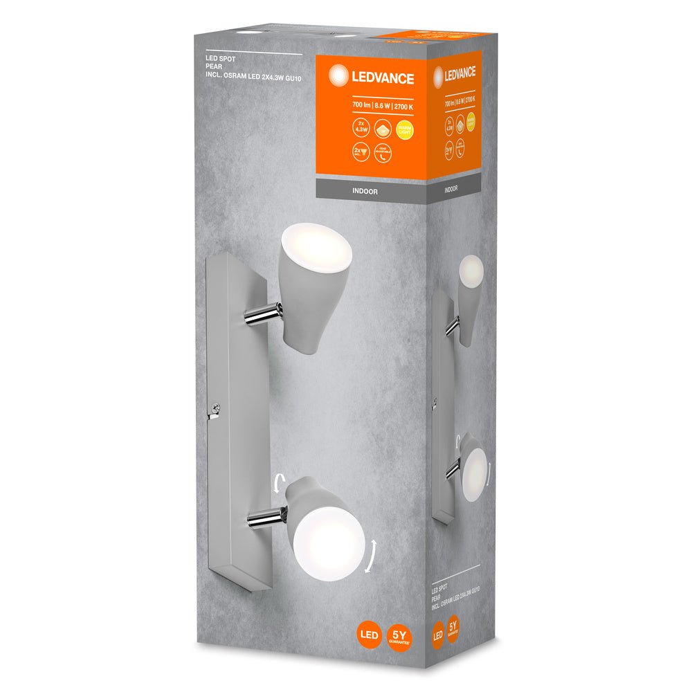 4058075826519 - LED stropní svítidlo šedé SPOT PEAR 8.6 W, teplá bílá - Stropní svítidlo - LEDVANCE e - shop