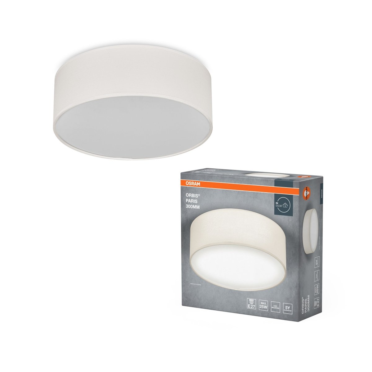 4099854449369 - LED stropní svítidlo smetanové E27 ORBIS PARIS 300 mm OSRAM - Stropní svítidlo - LEDVANCE e - shop