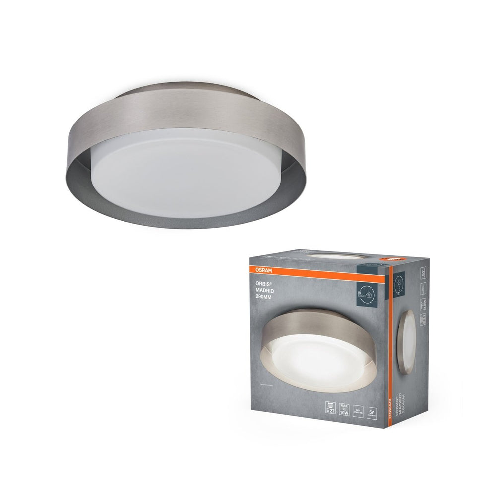 LED stropní svítidlo stříbrné E27 ORBIS MADRID 290 mm OSRAM