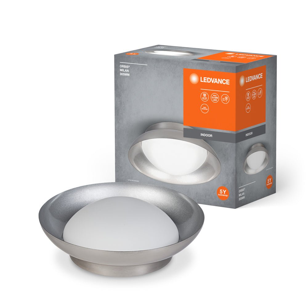 LED stropní svítidlo stříbrné E27 ORBIS MILAN 305mm