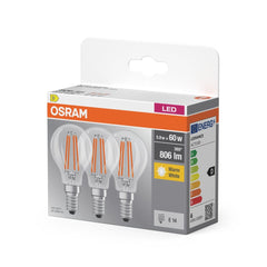 4099854514395 - LED žárovka Base Classic P 60 Filament, 5.9W, Teplá bílá, Čirá, E14 - Czechia LEDVANCE e - shop