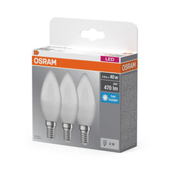 4099854514333 - LED žárovka CLASSIC B 40W, 4.9W, Studená bílá, Matná, E14, Triple Pack - Czechia LEDVANCE e - shop