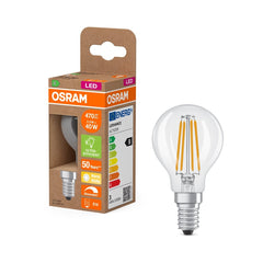 4099854476648 - LED žárovka Classic P 40 Filament DIM, Třída B, 2.5W, Teplá bílá, Čirá, E14 - Czechia LEDVANCE e - shop